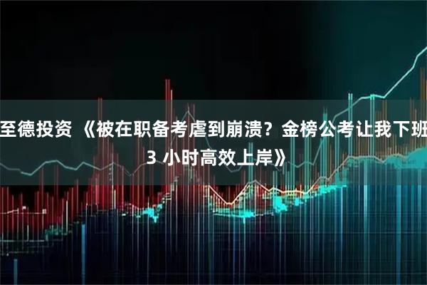 至德投资 《被在职备考虐到崩溃？金榜公考让我下班 3 小时高效上岸》